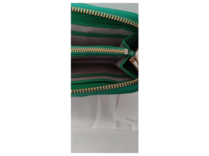Nine Nat & Nin Green Leather Wallet Dustbag - view 4