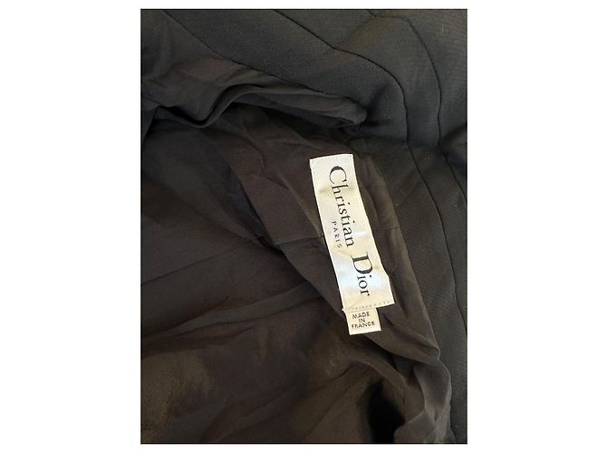 Christian Dior Tweed Coat Black and White Wool - view 11