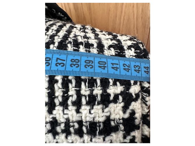 Christian Dior Tweed Coat Black and White Wool - view 16