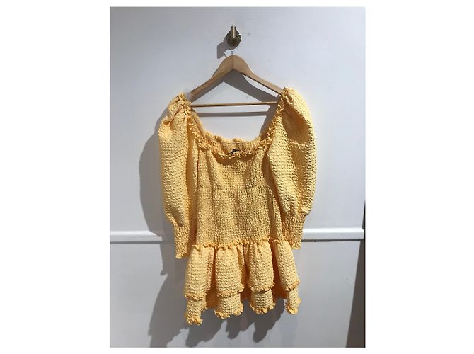 Autre Marque RAISA VANESSA Vestidos T.Internacional M Algodón Amarillo - vista 2