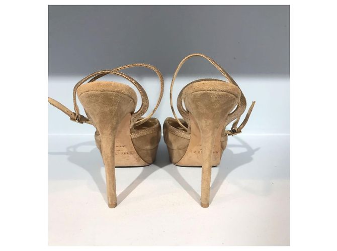 Sandali JIMMY CHOO T.EU 37 Camoscio Beige - vista 4