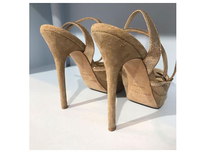 Sandali JIMMY CHOO T.EU 37 Camoscio Beige - vista 5