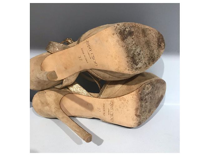 Sandali JIMMY CHOO T.EU 37 Camoscio Beige - vista 6