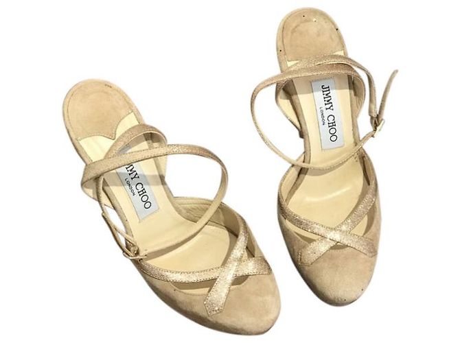 Sandali JIMMY CHOO T.EU 37 Camoscio Beige - vista 8