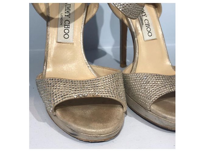 Sandali JIMMY CHOO T.EU 36 Tessuto Beige - vista 4
