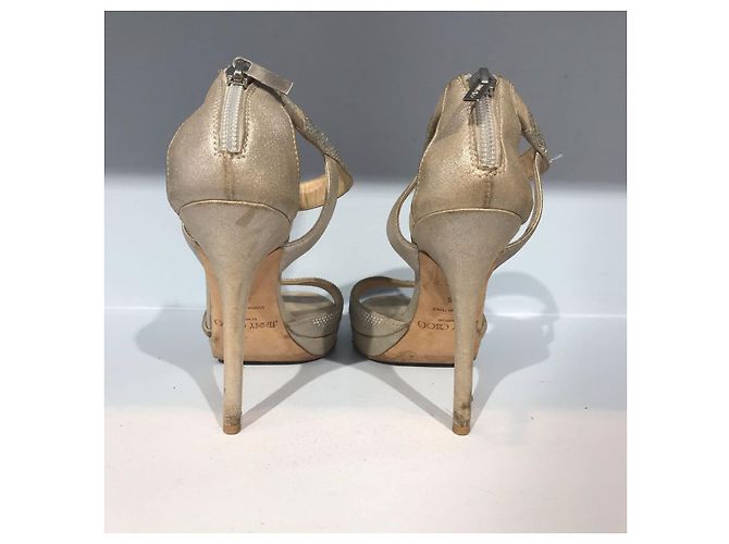 Sandali JIMMY CHOO T.EU 36 Tessuto Beige - vista 5