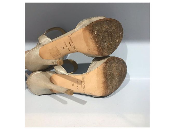 Sandali JIMMY CHOO T.EU 36 Tessuto Beige - vista 7
