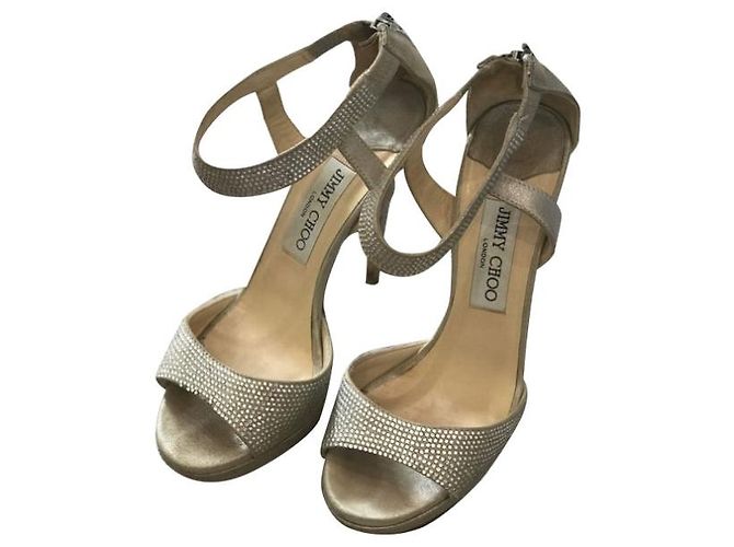 Sandali JIMMY CHOO T.EU 36 Tessuto Beige - vista 9
