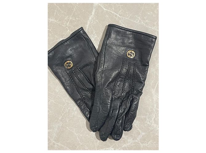 GUCCI Handschuhe T.International M Leder Schwarz - Ansicht 2