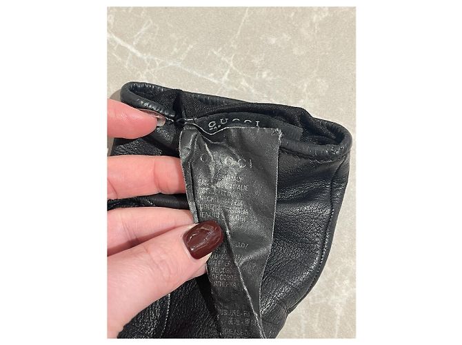 GUCCI Handschuhe T.International M Leder Schwarz - Ansicht 3