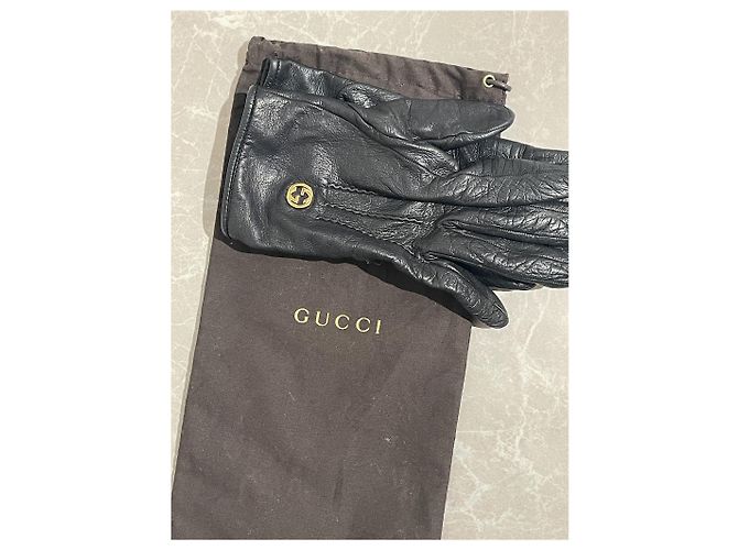 GUCCI Handschuhe T.International M Leder Schwarz - Ansicht 4