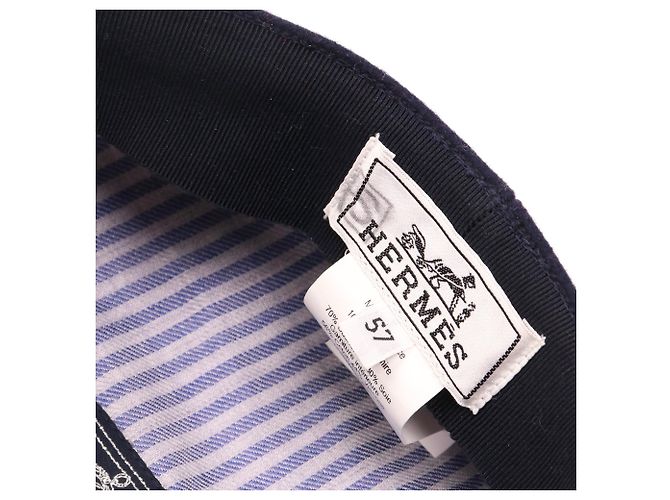 HERMÈS - Hermès Belle-Ile Mütze aus marineblauem Kaschmir (Größe 57) - Ansicht 5