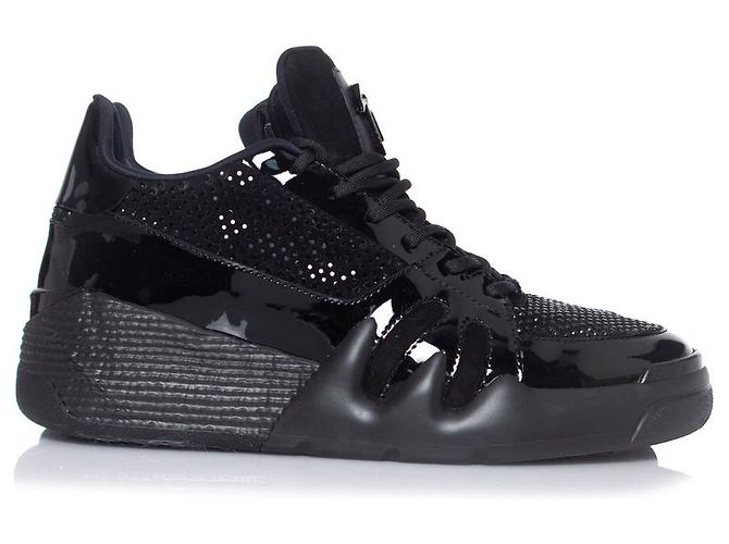 Sneakers neri TALON di Giuseppe Zanotti con strass Nero - vista 3