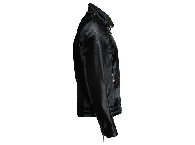 Philipp Plein Ponyskin Reißverschlussjacke Schwarz - Ansicht 5