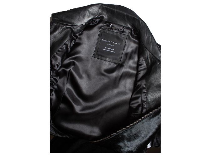 Philipp Plein Ponyskin Reißverschlussjacke Schwarz - Ansicht 6