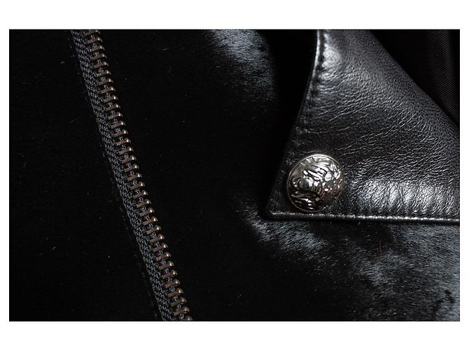 Philipp Plein Ponyskin Reißverschlussjacke Schwarz - Ansicht 7