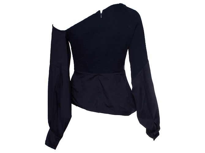Dunkelbluse asymmetrisches Top mit einem Schulter von Peter Pilotto - Ansicht 3