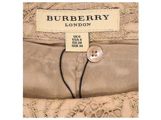 Falda lápiz midi de encaje Burberry en poliéster marrón Castaño - vista 4