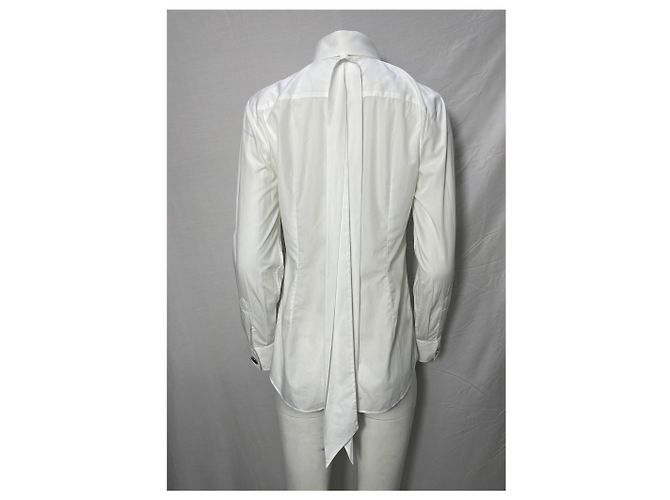 Camisa con lazo Dolce & Gabbana en algodón blanco Crudo - vista 10