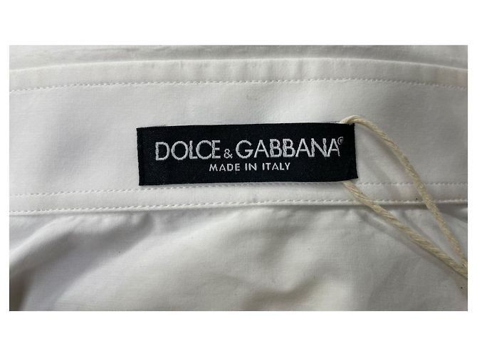 Camisa con lazo Dolce & Gabbana en algodón blanco Crudo - vista 11