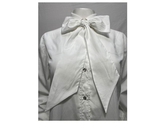 Camisa con lazo Dolce & Gabbana en algodón blanco Crudo - vista 13