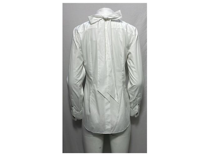 Camisa con lazo Dolce & Gabbana en algodón blanco Crudo - vista 15