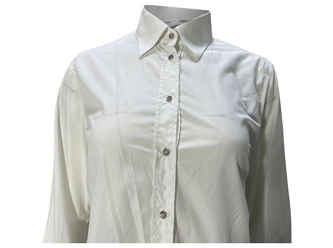 Camisa con lazo Dolce & Gabbana en algodón blanco Crudo - vista 2