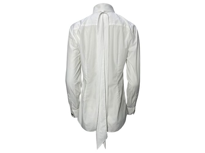 Camisa con lazo Dolce & Gabbana en algodón blanco Crudo - vista 4