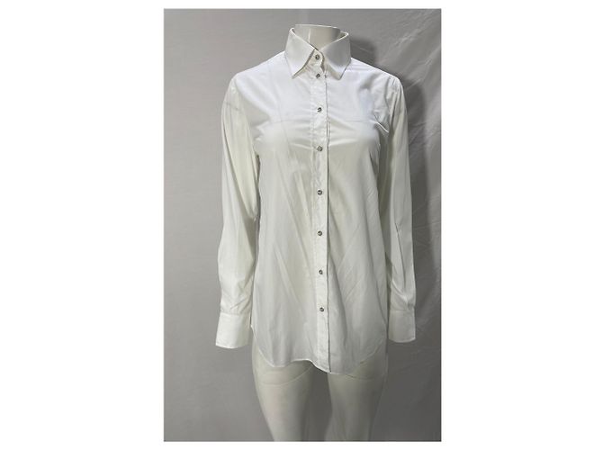 Camisa con lazo Dolce & Gabbana en algodón blanco Crudo - vista 7