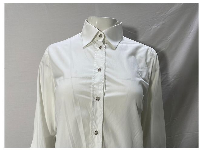 Camisa con lazo Dolce & Gabbana en algodón blanco Crudo - vista 8