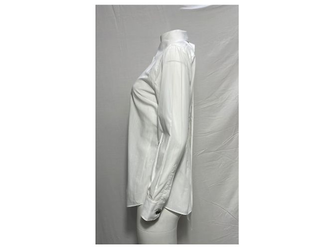 Camisa con lazo Dolce & Gabbana en algodón blanco Crudo - vista 9
