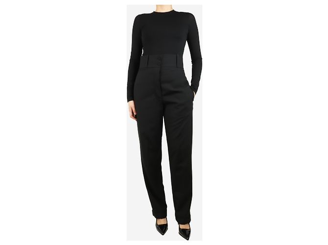 Roksanda Schwarze Wollhose mit hoher Taille - Größe UK 10 - Ansicht 2
