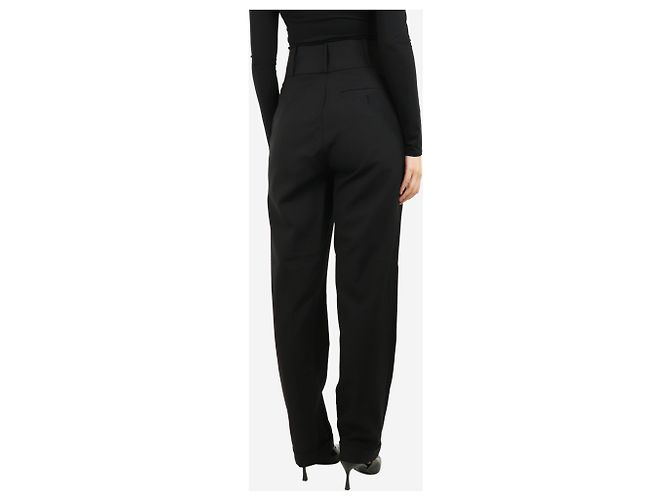Roksanda Schwarze Wollhose mit hoher Taille - Größe UK 10 - Ansicht 3