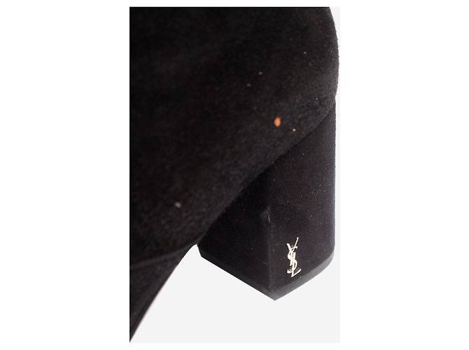 Saint Laurent Black suede thigh-high boots - size EU 37 - view 4