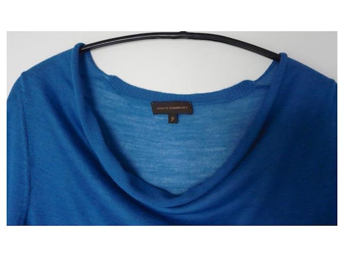 Blauer Pullover von Adolfo Dominguez mit Wasserfallausschnitt Größe S - Ansicht 6