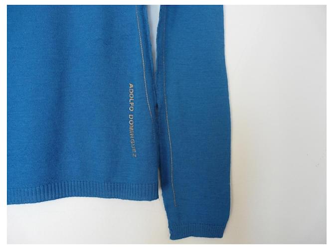 Blauer Pullover von Adolfo Dominguez mit Wasserfallausschnitt Größe S - Ansicht 7