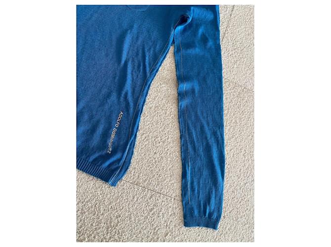 Blauer Pullover von Adolfo Dominguez mit Wasserfallausschnitt Größe S - Ansicht 8