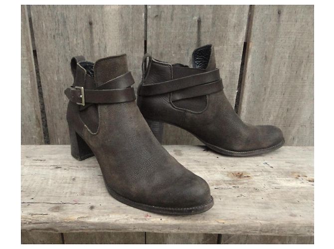Botines Heschung de piel marrón Castaño - vista 2