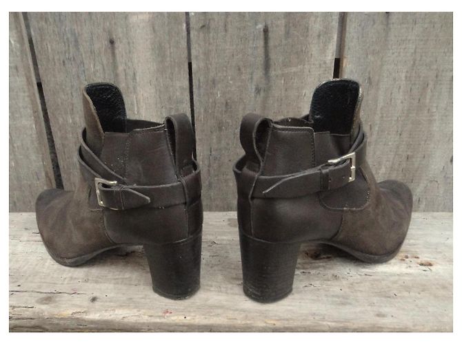 Botines Heschung de piel marrón Castaño - vista 4