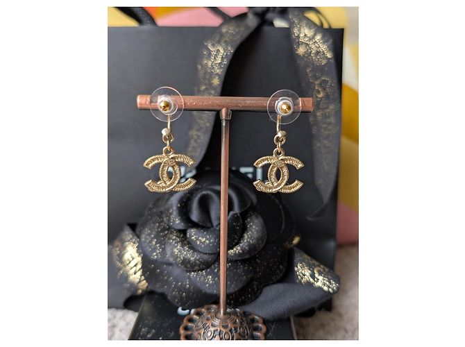 Chanel Orecchini CoCoMark in cristallo GHW tono giallo 10A con scatola D'oro - vista 11