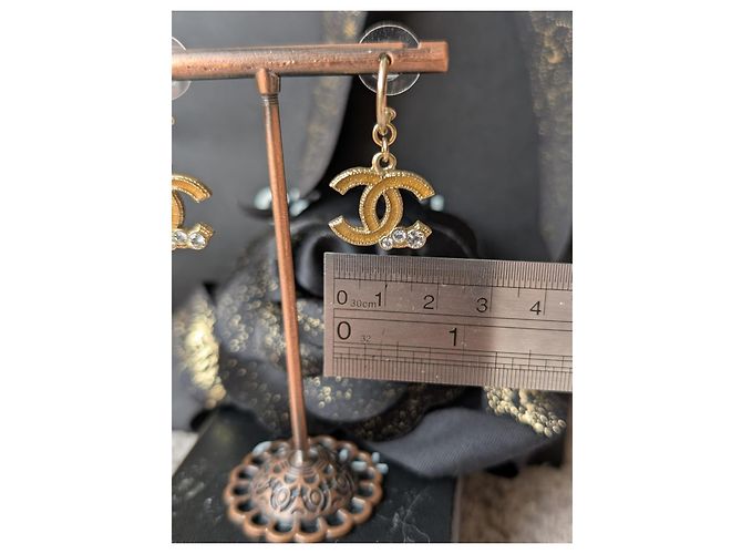 Chanel Orecchini CoCoMark in cristallo GHW tono giallo 10A con scatola D'oro - vista 12
