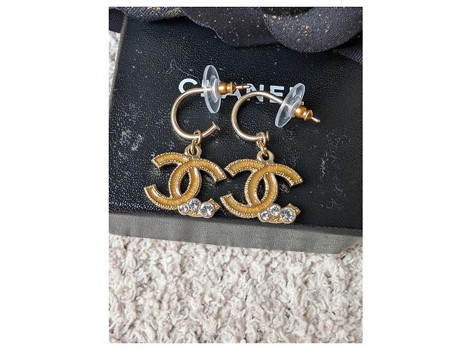 Chanel Orecchini CoCoMark in cristallo GHW tono giallo 10A con scatola D'oro - vista 8