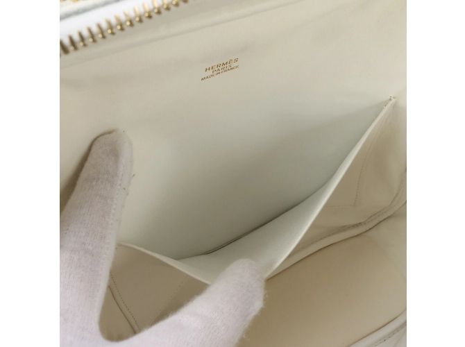 Hermès Hermes Omnibus PM Lederhandtasche Weiß - Ansicht 13