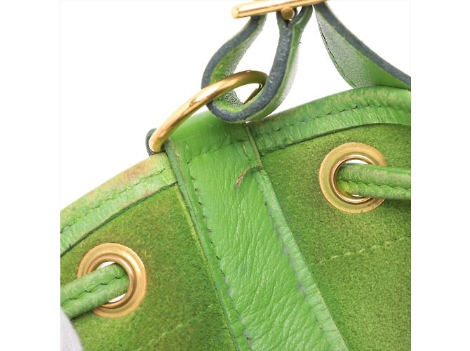 Market Hermès Hermes Schultertasche aus hellgrünem Leder - Ansicht 10