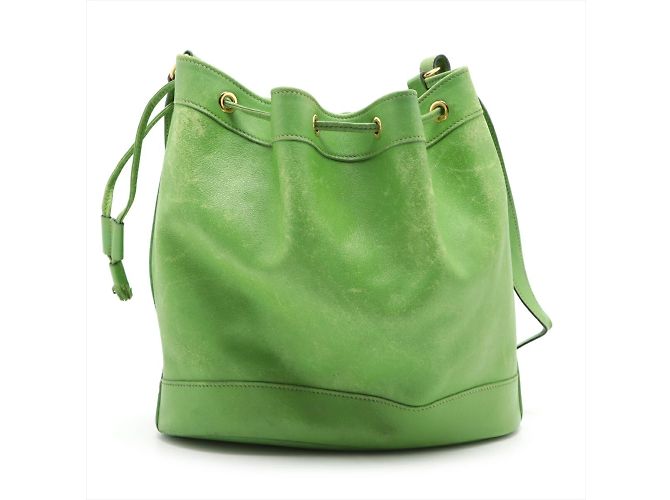 Market Hermès Hermes Schultertasche aus hellgrünem Leder - Ansicht 2