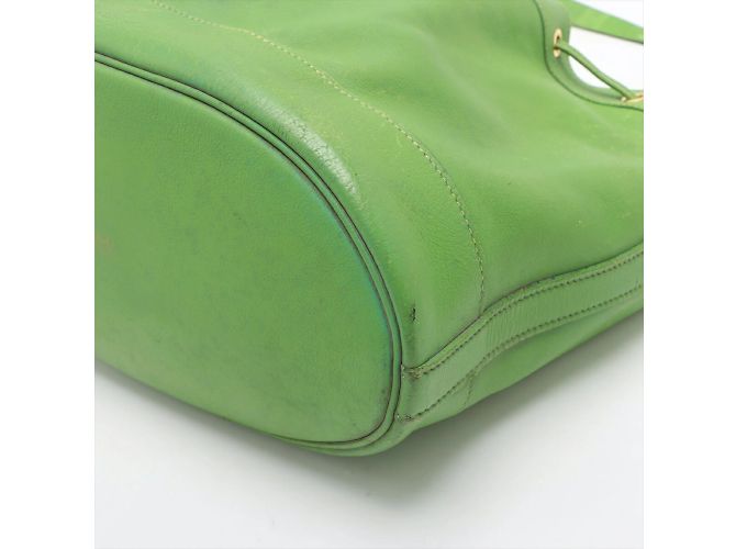 Market Hermès Hermes Schultertasche aus hellgrünem Leder - Ansicht 3