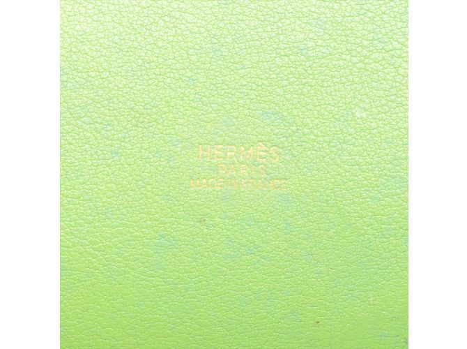 Market Hermès Hermes Schultertasche aus hellgrünem Leder - Ansicht 7