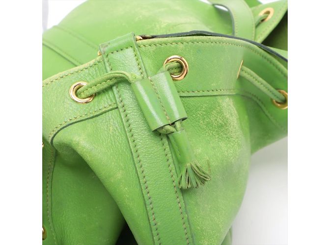 Market Hermès Hermes Schultertasche aus hellgrünem Leder - Ansicht 8