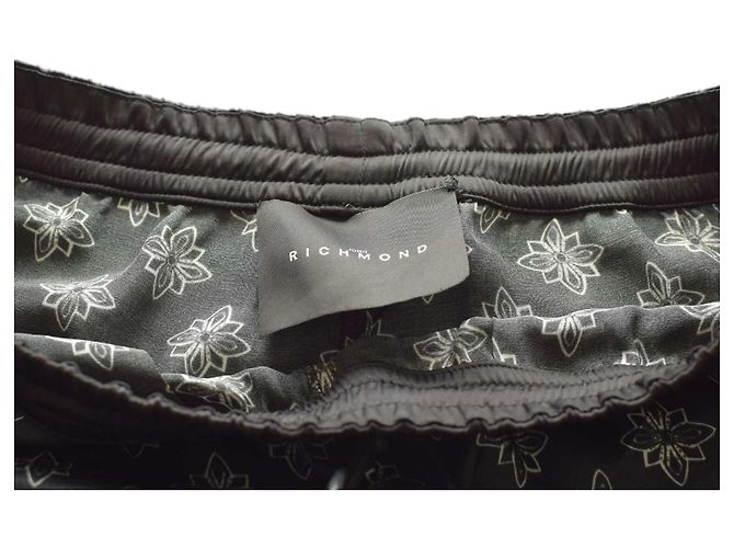 Set John Richmond in seta nera top senza maniche e pantaloni S Nero - vista 11