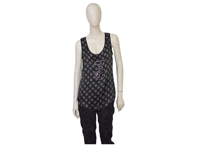 Set John Richmond in seta nera top senza maniche e pantaloni S Nero - vista 3